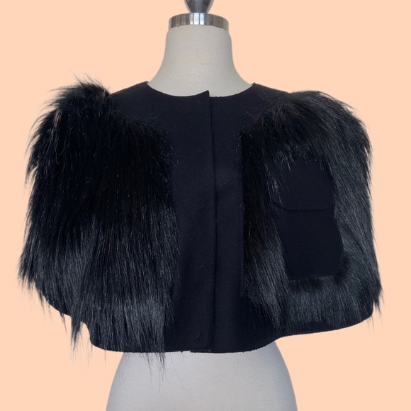 Emporio Armani Jackets & Blazers - Armani cropped faux fur cape